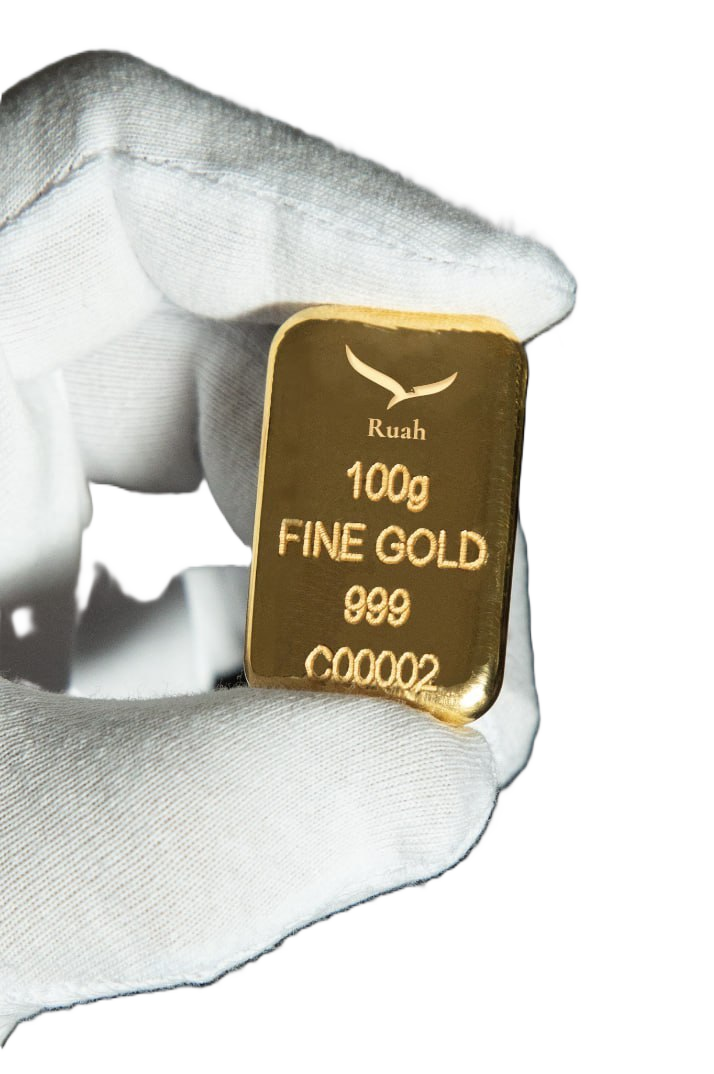 100g Fine Gold Bar Display