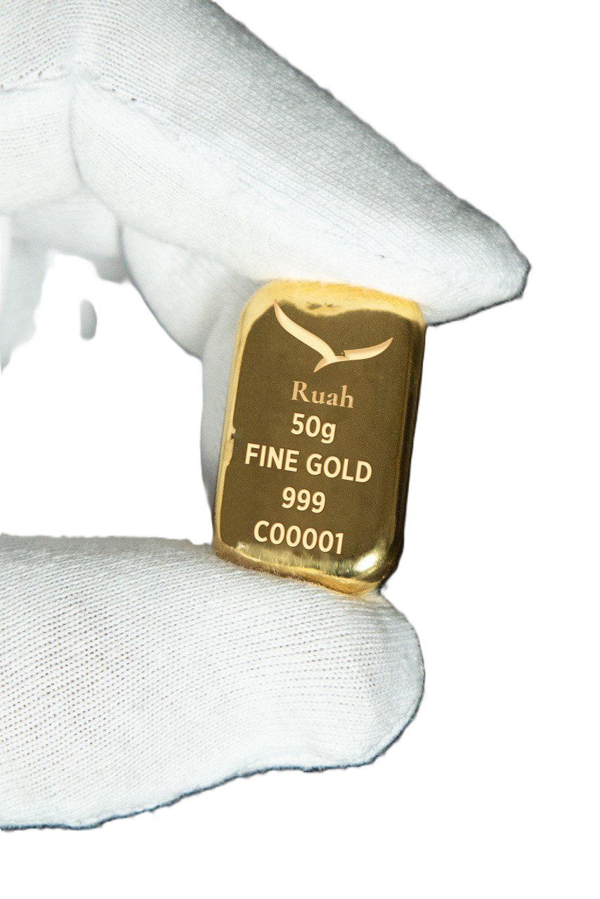 50g Fine Gold Bar Display